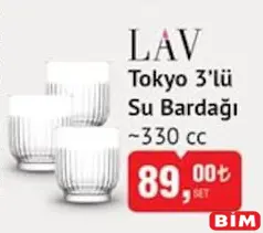 LAV TOKYO 3’LÜ SU BARDAĞI 330 CC LAV TOKYO 3’LÜ SU BARDAĞI 330 CC